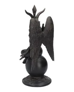 Baphomet Antik Figur Mit Ornamente -Spuk Dekor Geschaft baphomet mit pentagram antik figur bapohmet antique figurine gothic deco 39516 03