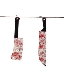 Blutige Werkzeug Girlande -Spuk Dekor Geschaft blutige werkzeug girlande halloween messer girlande blutige halloween deko 16497 2