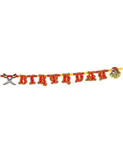 Red Pirate Buchstaben-Girlande -Spuk Dekor Geschaft buchstaben girlande red pirate geburtstags accessoire fuer seeraeuber happy birthday girlande piraten party dekoration 21729 3