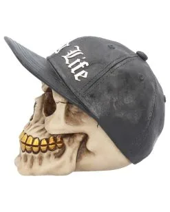 Gangster Totenschädel "Thug Life" 15,8cm 8 Gangster Totenschädel "Thug Life" 15,8cm -Spuk Dekor Geschaft gangster totenkopf gangster totenschaedel gangster skull skull with gold teeth 53388 03