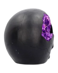 Geode Totenschädel Mit Violettem Gothic Glitter 11 Geode Totenschädel Mit Violettem Gothic Glitter -Spuk Dekor Geschaft geode totenkopf mit violetten gothic glitzer geode skull with purple gothic glitter 39526 05