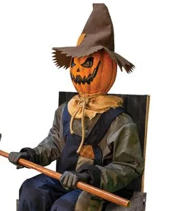 Schaurige Kürbis Vogelscheuche Halloween Animatronic -Spuk Dekor Geschaft grinsende kuerbis vogelscheuche halloween animatronic jack pumpkin halloween animatronic halloween und horror deko und animatronics 50974 3
