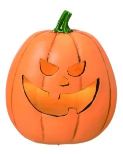 Grinsender Halloween Kürbis Mit LED 16cm -Spuk Dekor Geschaft grinsender led kuerbis aus kunststein light up resin jack o lantern decor halloween kuerbis deko 53047 4
