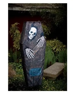 Halloween Sarg Zum Aufhängen 152cm -Spuk Dekor Geschaft haengesarg mit skelett aufdruck 152cm skeleton hanging coffin halloween sarg zum aufhaengen 54205 2