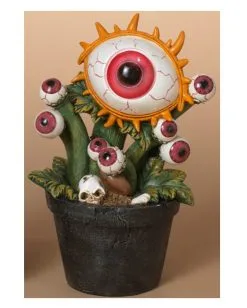 Halloween Pflanze Mit Leuchtendem Augapfel 22cm -Spuk Dekor Geschaft leuchtende augapfel halloween pflanze 22cm lighted resin potted halloween critter fleischfressende pflanze deko 54267 2