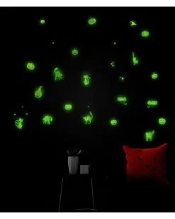 Leuchtende "Kürbisse & Katzen" Halloween Sticker -Spuk Dekor Geschaft leuchtende halloween sticker kuerbisse und katzen glow in the dark halloween sticker pumpkin and cats 51727 03