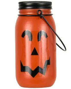 Beleuchtete Kürbis Laterne Aus Glas