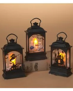 Beleuchtete Laterne Mit Halloween Motiv 13cm