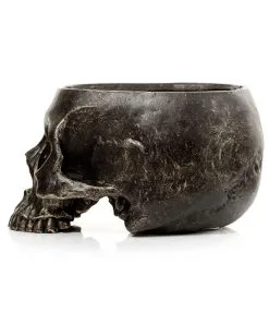 Marmorierter Gothic Totenschädel Pflanzentopf -Spuk Dekor Geschaft marmorierter gothic totenkopf pflanzenschale gothic totenschaedel pflanzenschale gothic skull plant pot 54615 04