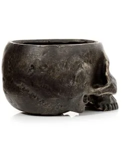 Marmorierter Gothic Totenschädel Pflanzentopf -Spuk Dekor Geschaft marmorierter gothic totenkopf pflanzenschale gothic totenschaedel pflanzenschale gothic skull plant pot 54615 05