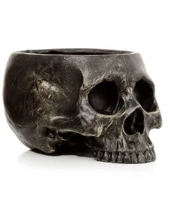 Marmorierter Gothic Totenschädel Pflanzentopf -Spuk Dekor Geschaft marmorierter gothic totenkopf pflanzenschale gothic totenschaedel pflanzenschale gothic skull plant pot 54615 06