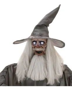 Mittelalterlicher Zauberer Halloween Animatronic 190cm -Spuk Dekor Geschaft mittelalterlicher magier halloween animatronic medieval wizard halloween animatronic halloween dekoration 53778 03