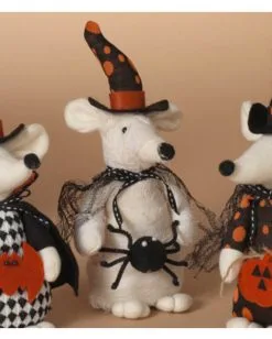 Halloween Plüsch Maus Mit Spinne 23cm -Spuk Dekor Geschaft pluesch halloween maus mit spinne 23cm halloween plush mouse figurine with spider halloween dekofigur 54260 2