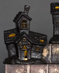 Beleuchtete Grusel Glitzer Geisterhaus Deko -Spuk Dekor Geschaft scary glitter geisterhaus deko mit led scary glitter light up haunted house halloween spukhaus deko 53048 3