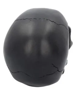 Schwarzer Totenschädel Mit Goldener Rose 15cm -Spuk Dekor Geschaft schwarzer totenkopf mit goldener rose black skull with golden rose gothic deko gothic totenkopf 54621 05