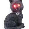 Gothic Katze Mit Roten LED Augen
